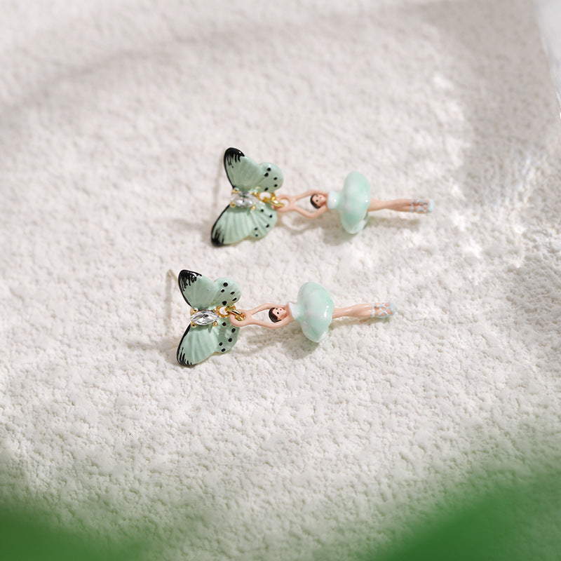 Ballet Girl with Butterfly Earring