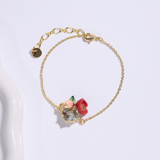 Red winter aconite bracelet