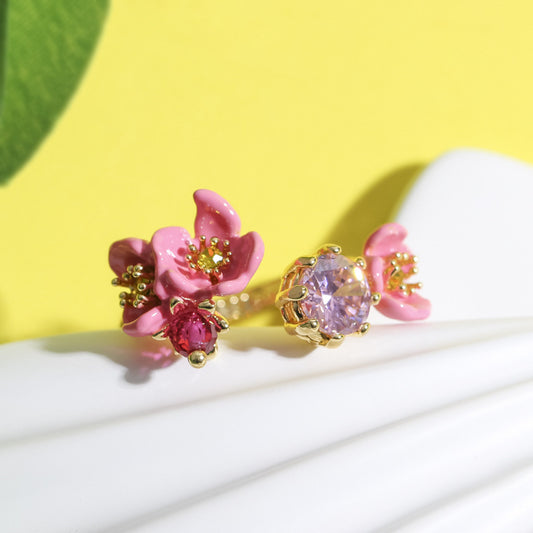 Plum Blossom with Zirconia Ring
