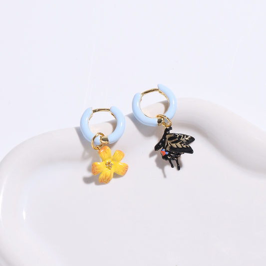 Butterfly with Yellow Jasmine Earring