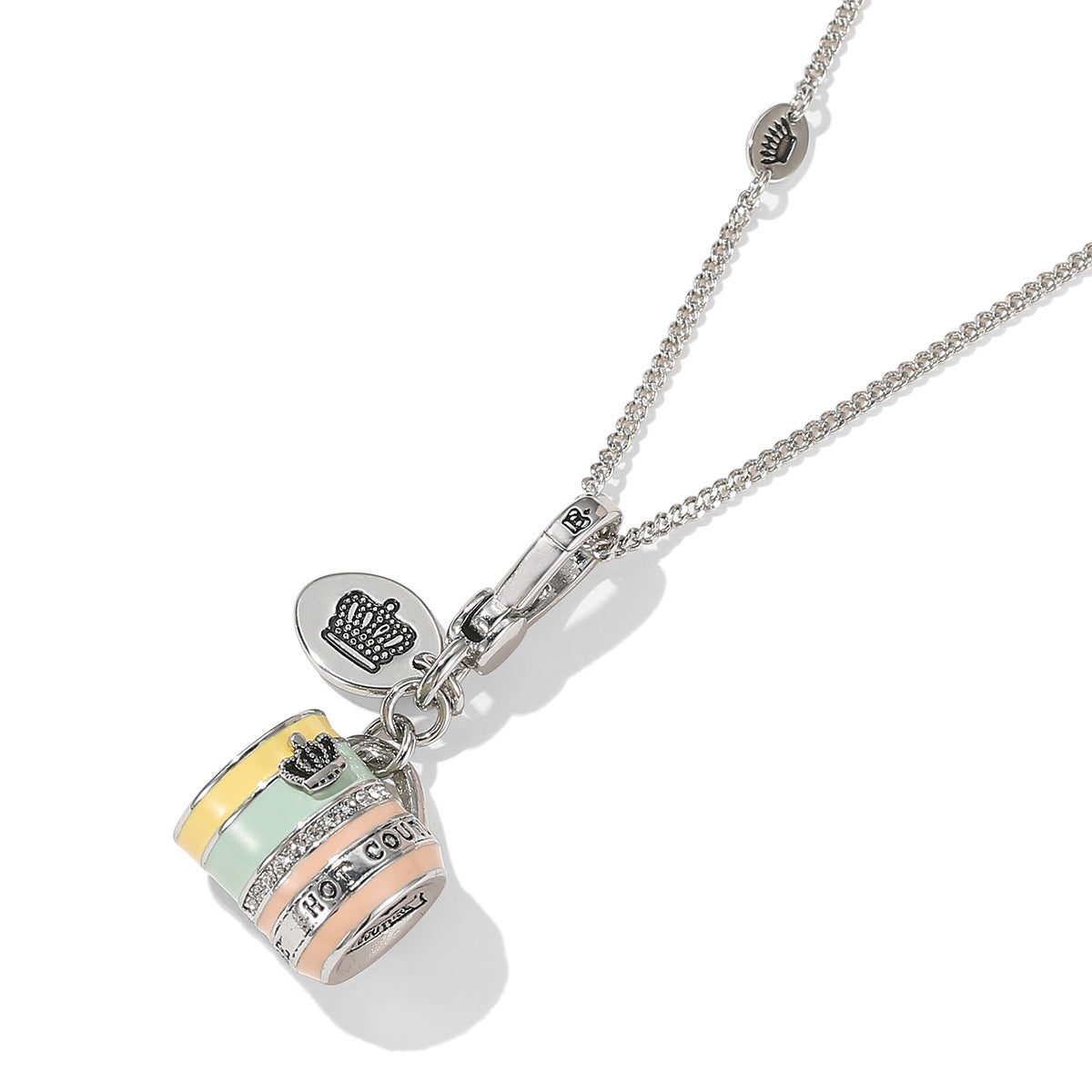 Coffee cup pendant filled with coffee
