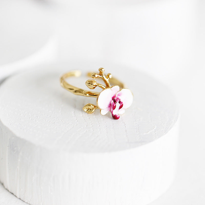 Hand Painted Phalaenopsis Ring