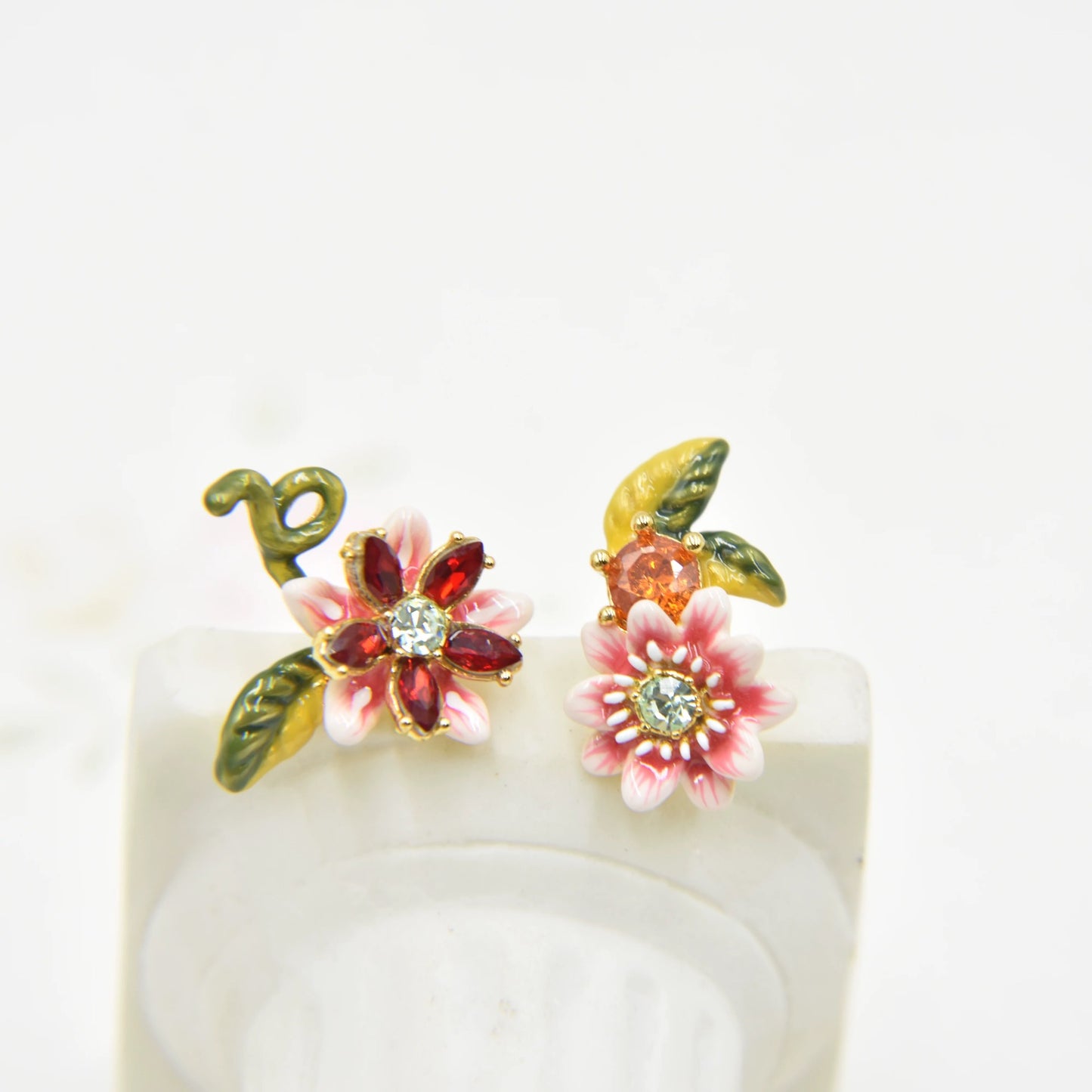 Simple Pink Passion Flower Earring