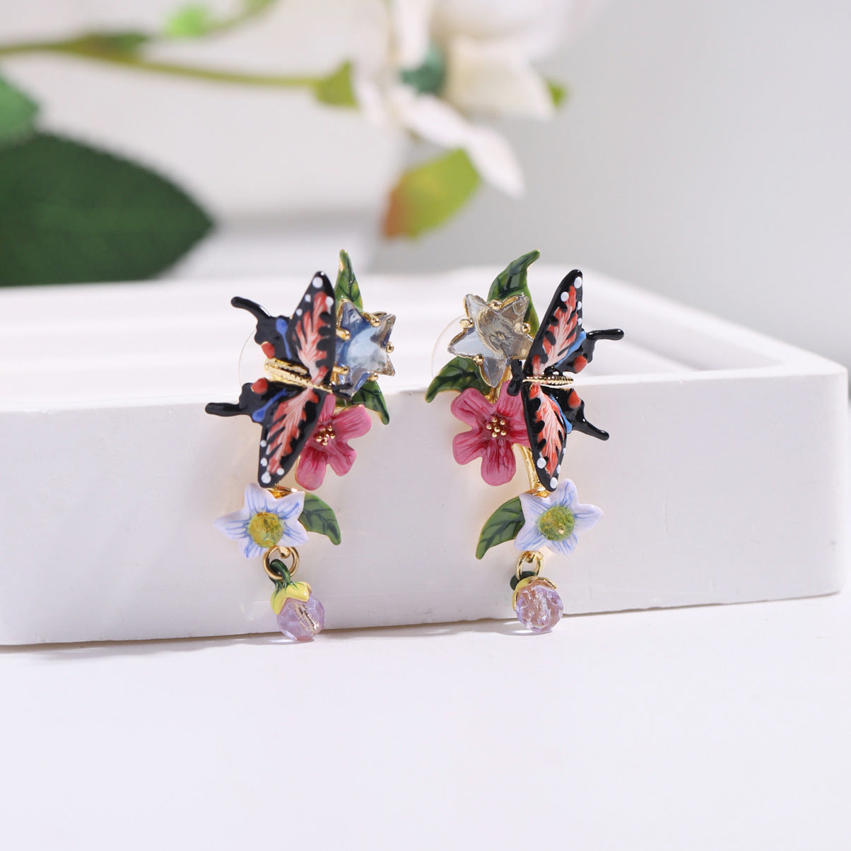 Jasmine with Butterfly Earring