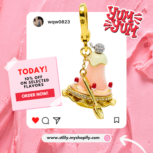 Pink Strawberry Ice Cream Pendant
