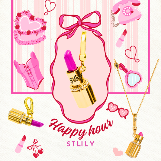 Rotating Barbie Pink Lipstick Pendant