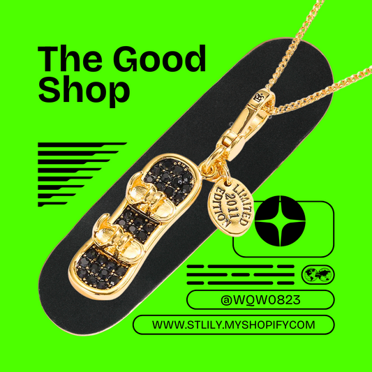 Black Zirconia Decorative Snowboard Pendant