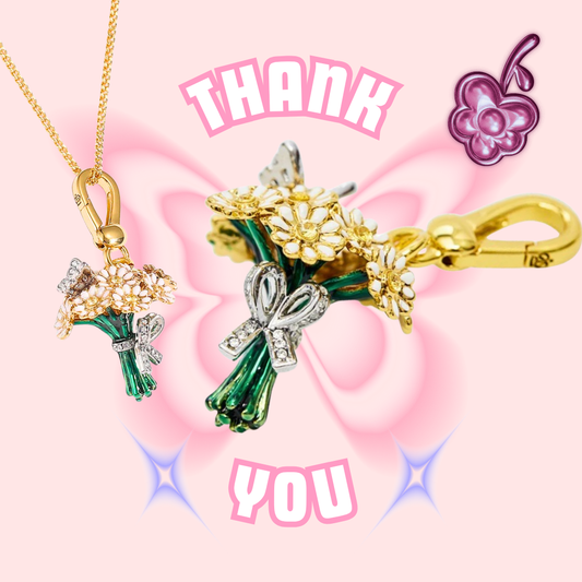 Daisy and butterfly bouquet pendant