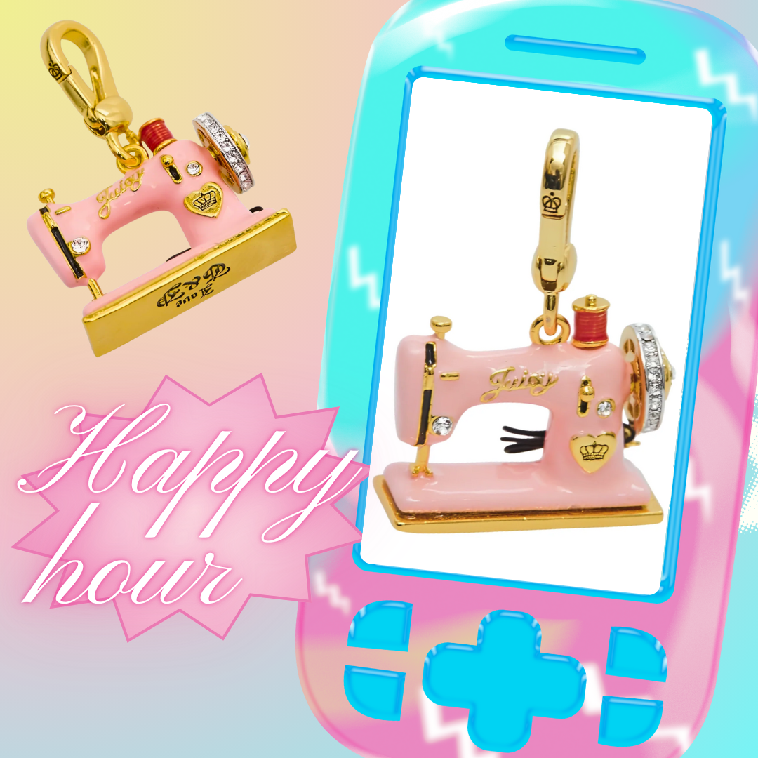 Enamel Sewing Machine Pendant Necklace