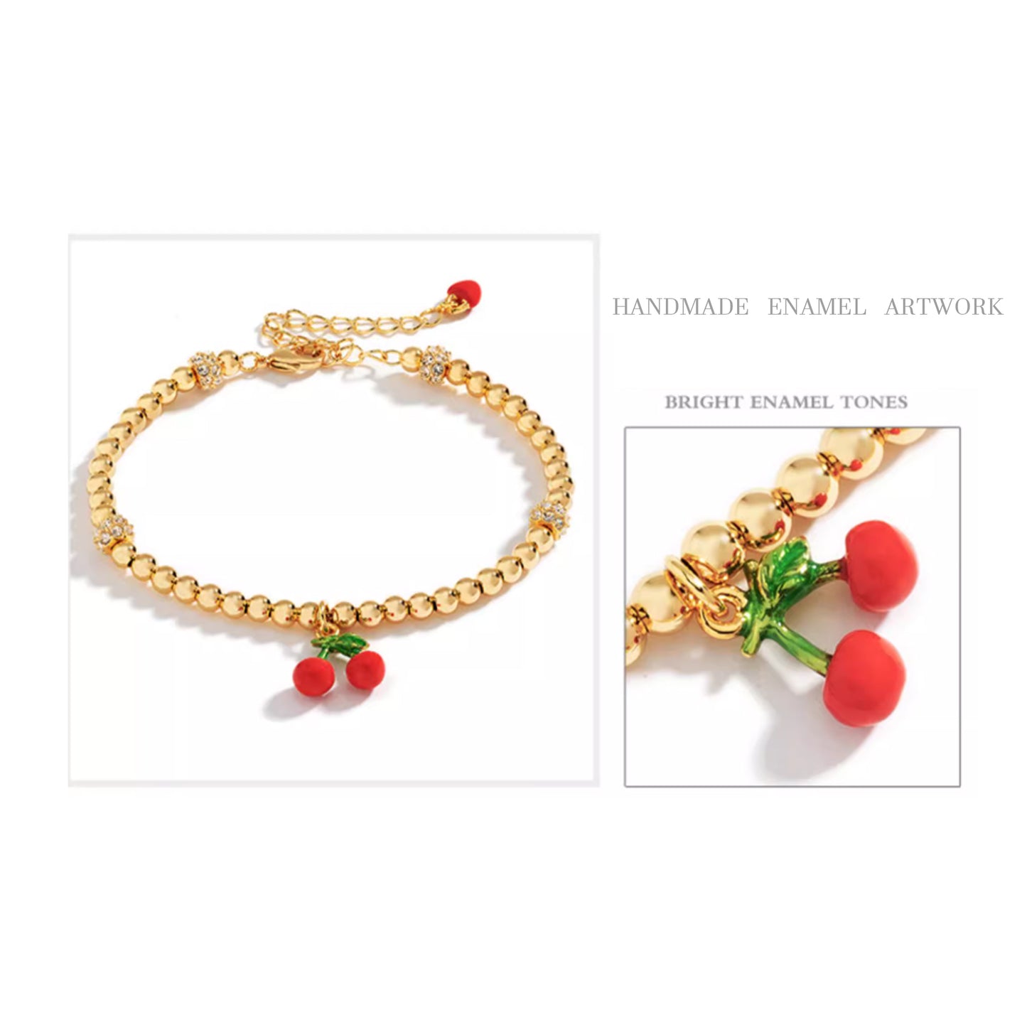 Enameled fruit bracelet various options