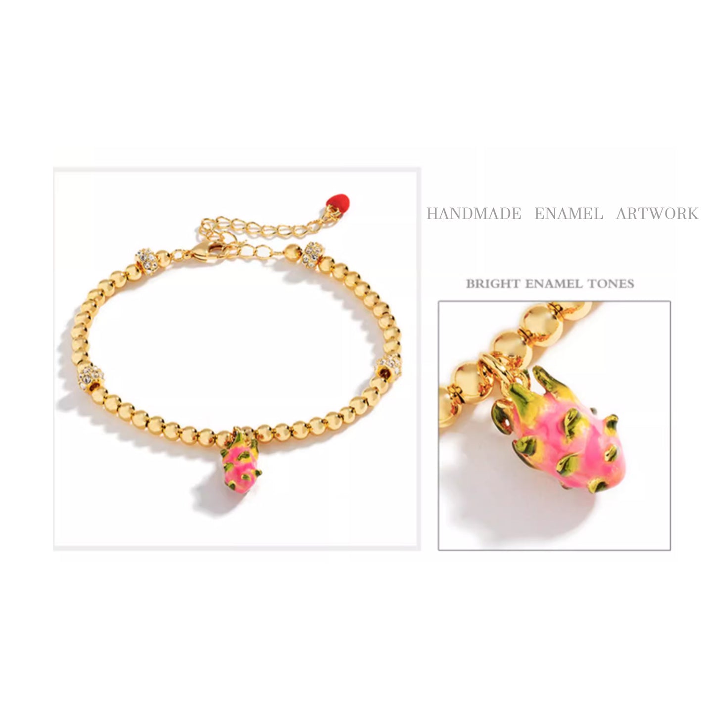 Enameled fruit bracelet various options
