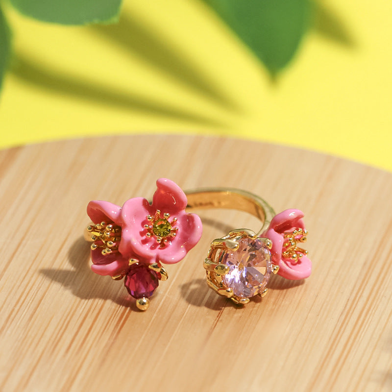 Plum Blossom with Zirconia Ring