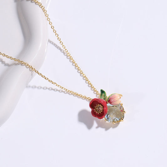 Red Winter Aconite Necklace