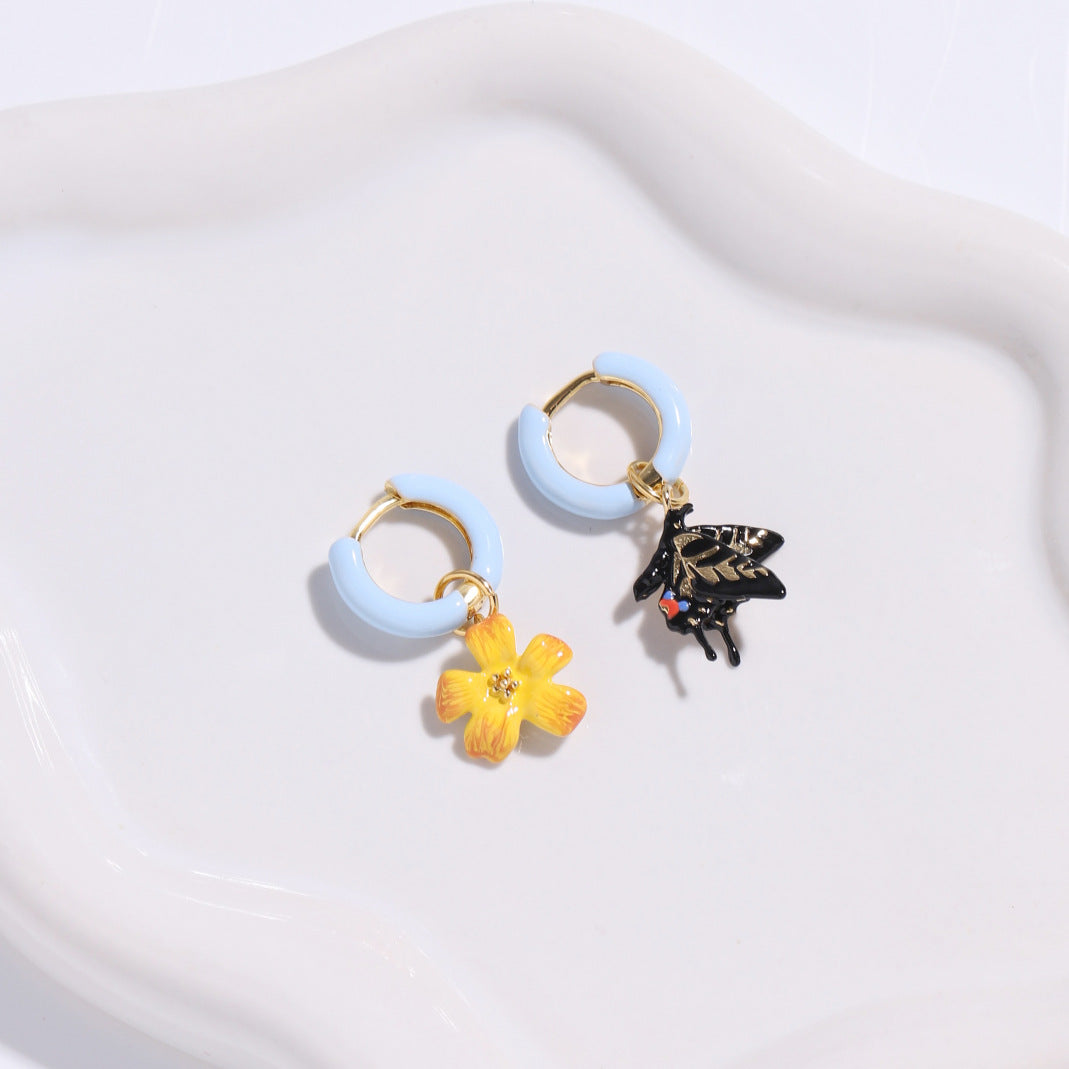 Butterfly with Yellow Jasmine Earring