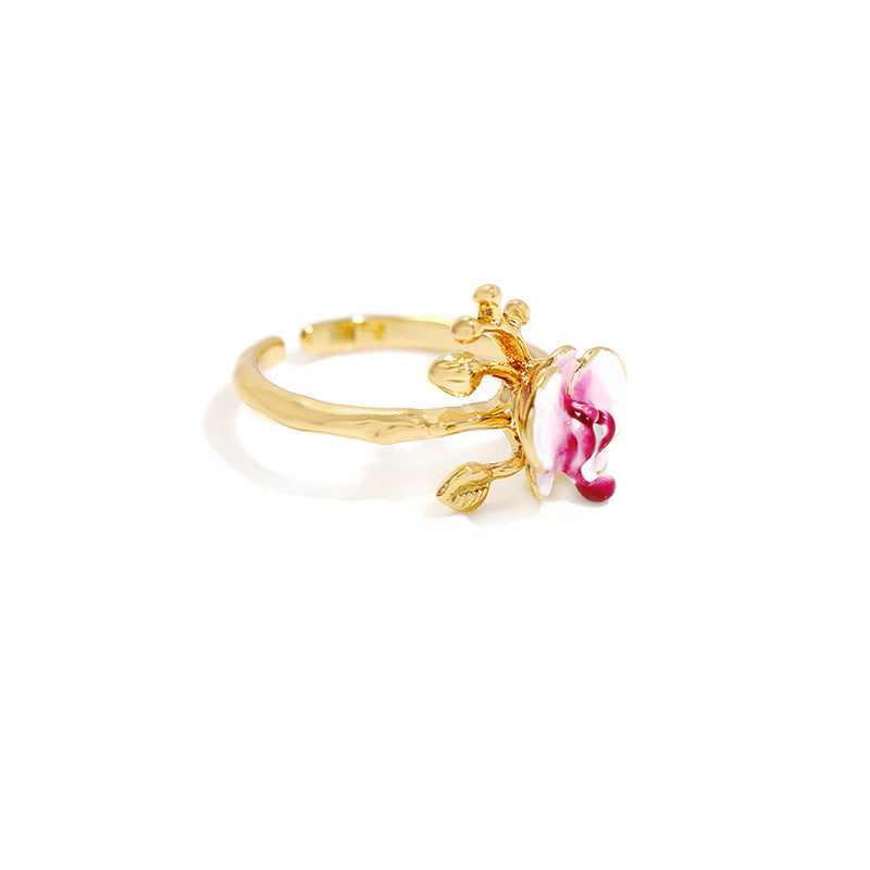Hand Painted Phalaenopsis Ring