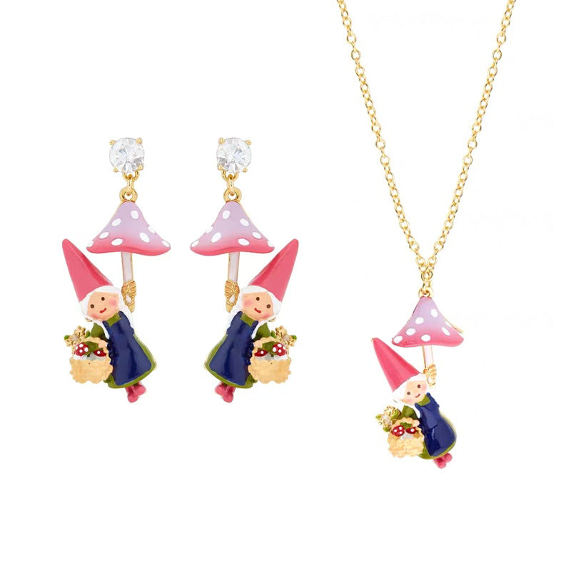 Gnome Jewelry - Mushroom Picking Earring
