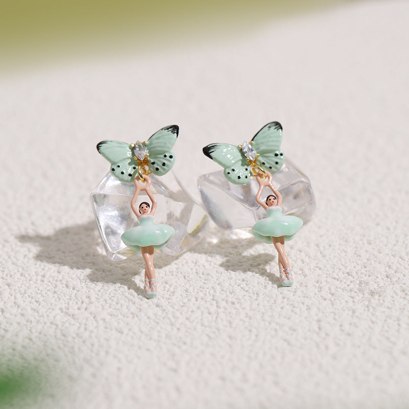Ballet Girl with Butterfly Earring