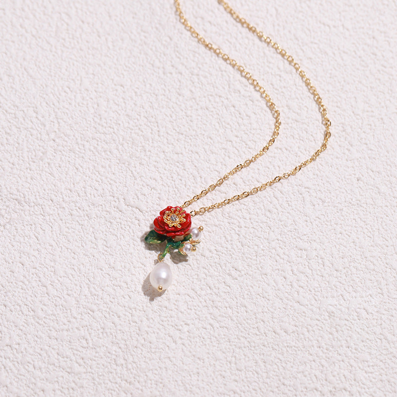 Rose Necklace - A Red Rose