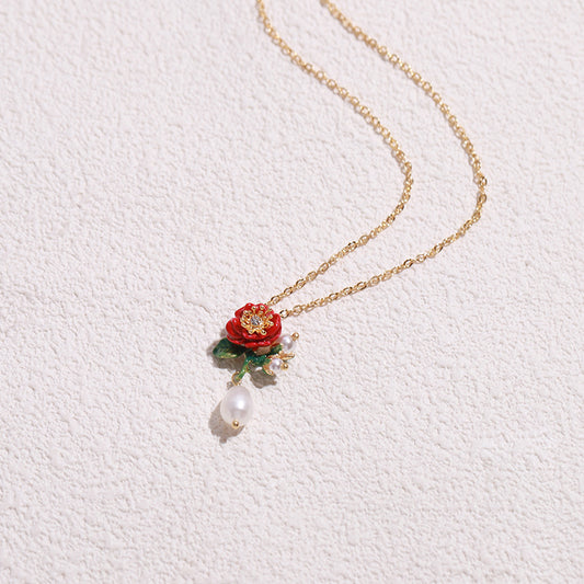 Rose Necklace - A Red Rose