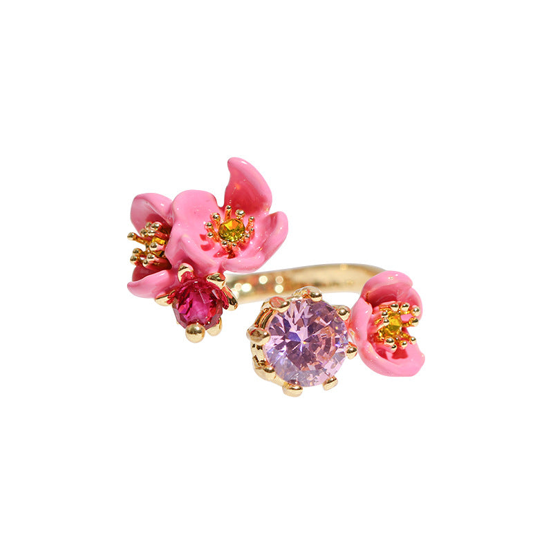 Plum Blossom with Zirconia Ring