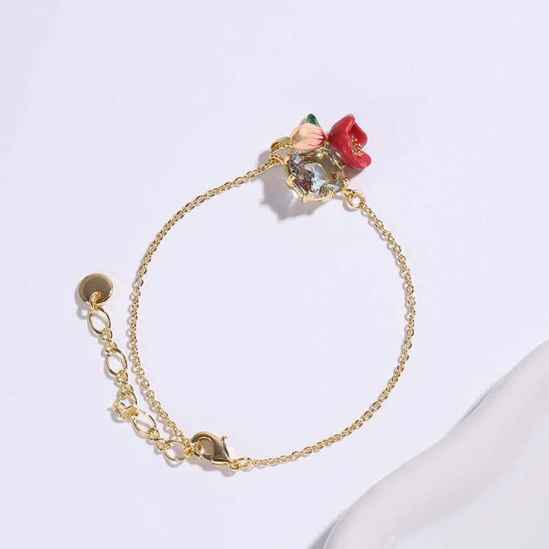 Red winter aconite bracelet