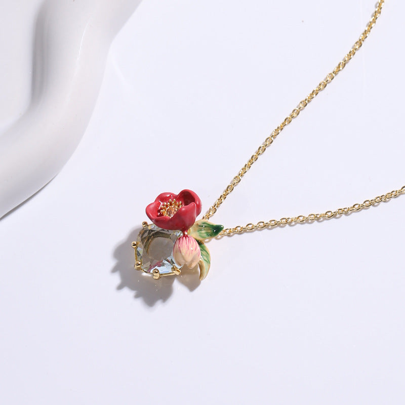 Red Winter Aconite Necklace