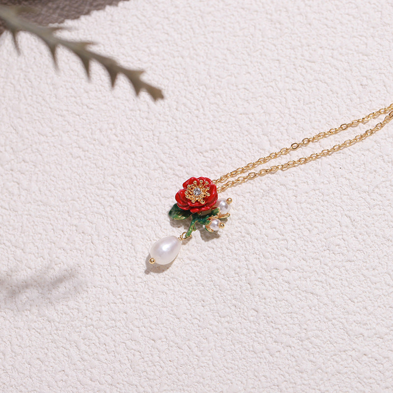 Rose Necklace - A Red Rose