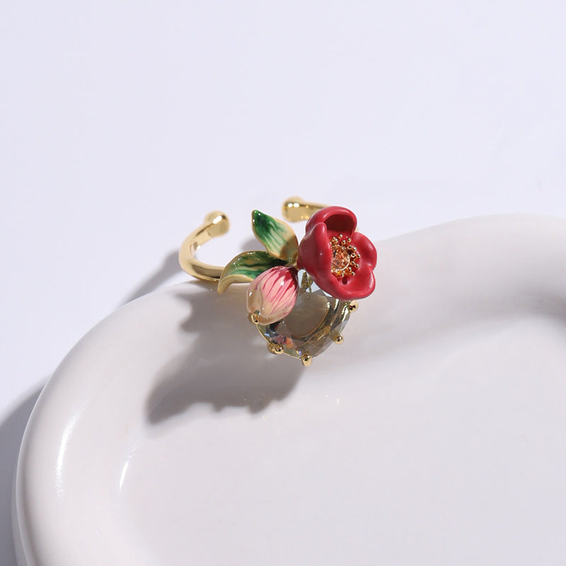 Red Winter Aconite Ring