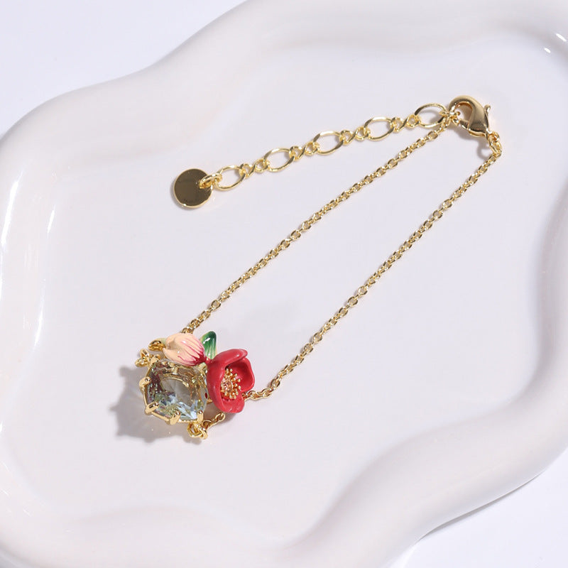 Red winter aconite bracelet