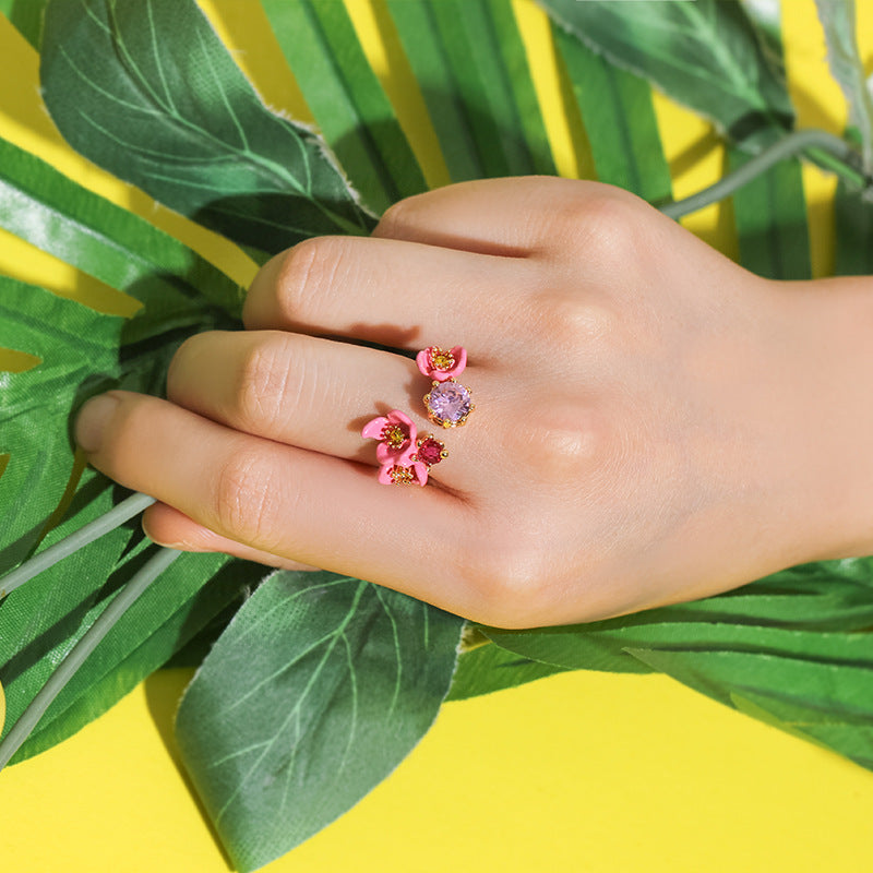 Plum Blossom with Zirconia Ring