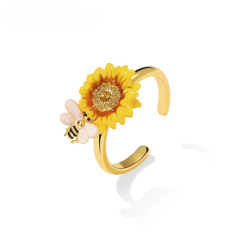 Bee and Sunflower Ring
