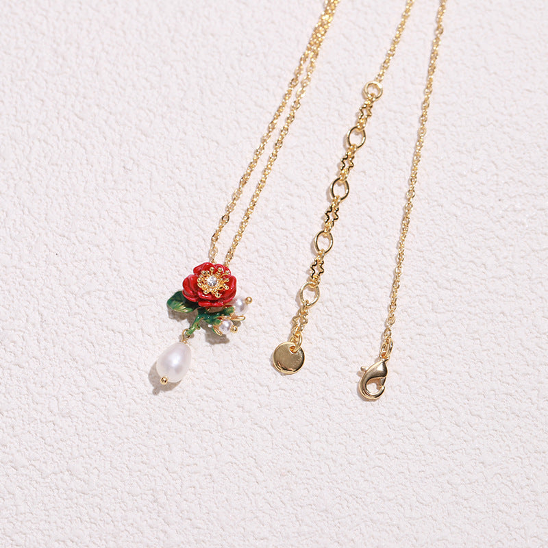Rose Necklace - A Red Rose