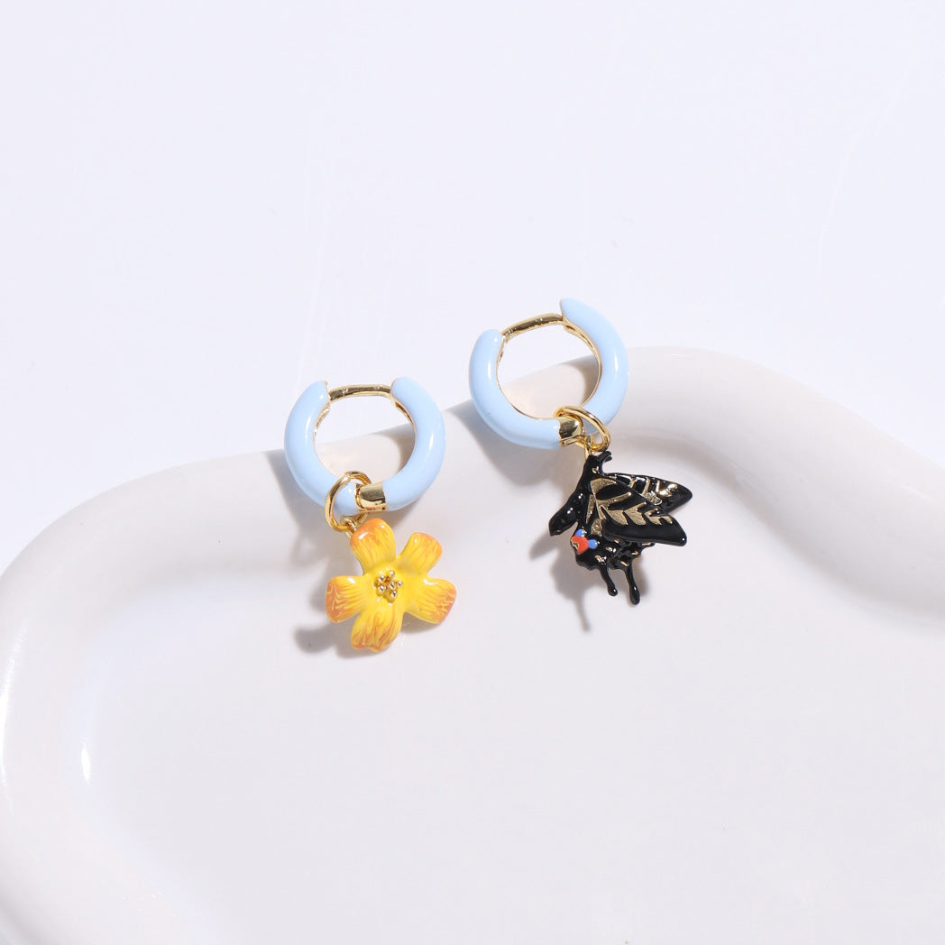 Butterfly with Yellow Jasmine Earring