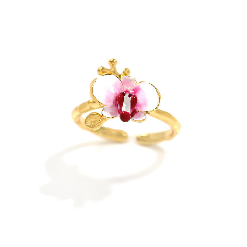 Hand Painted Phalaenopsis Ring