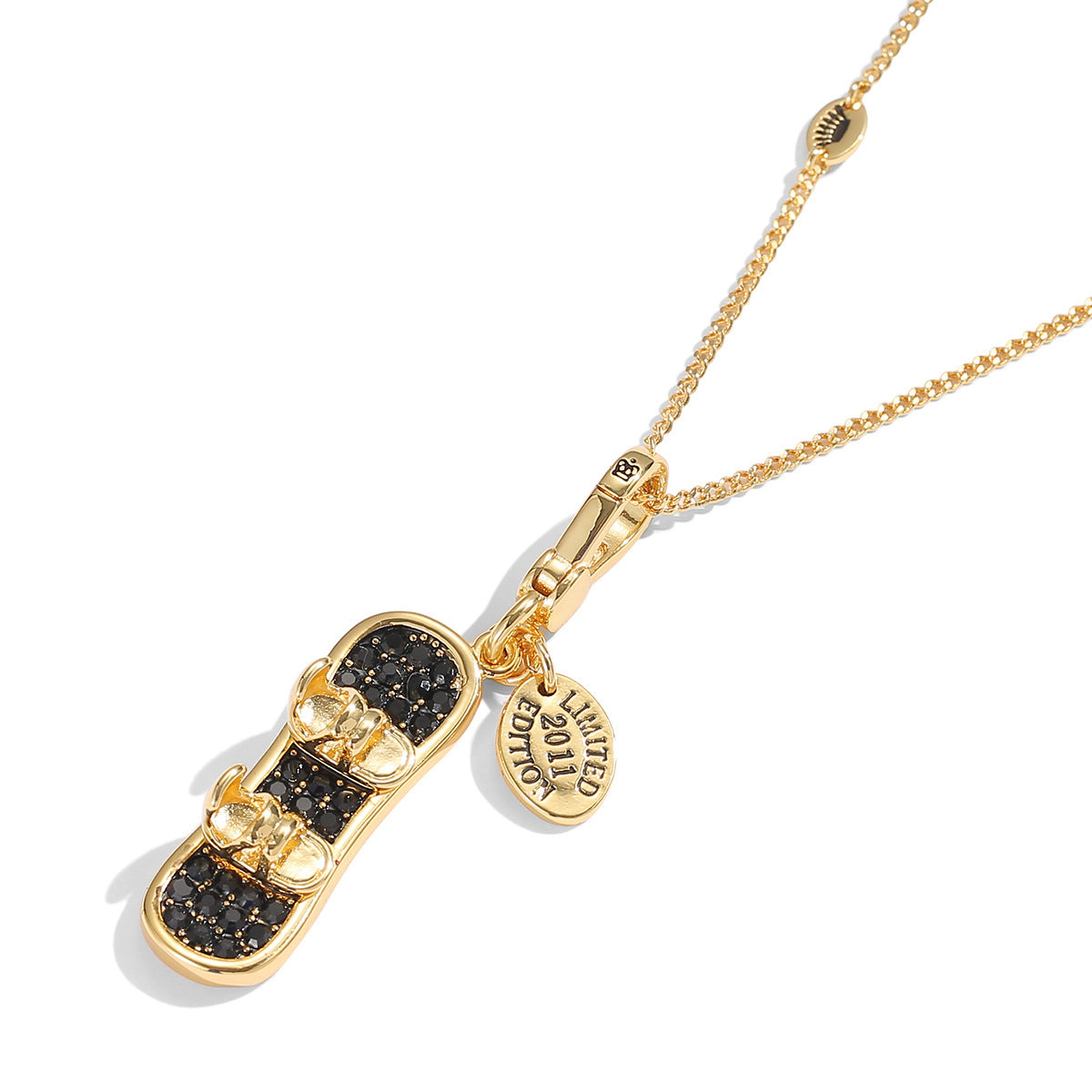 Black Zirconia Decorative Snowboard Pendant