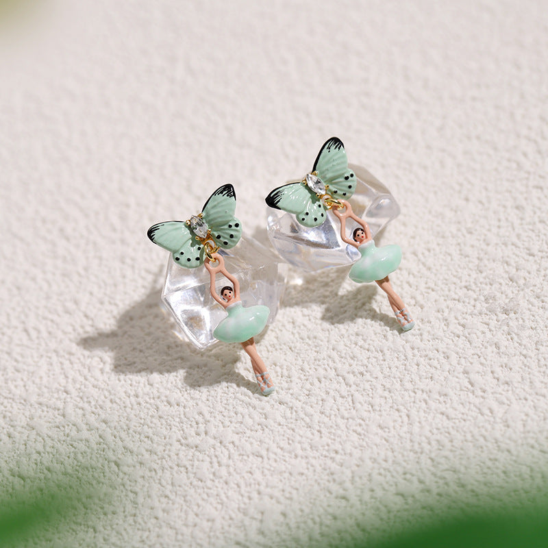 Ballet Girl with Butterfly Earring