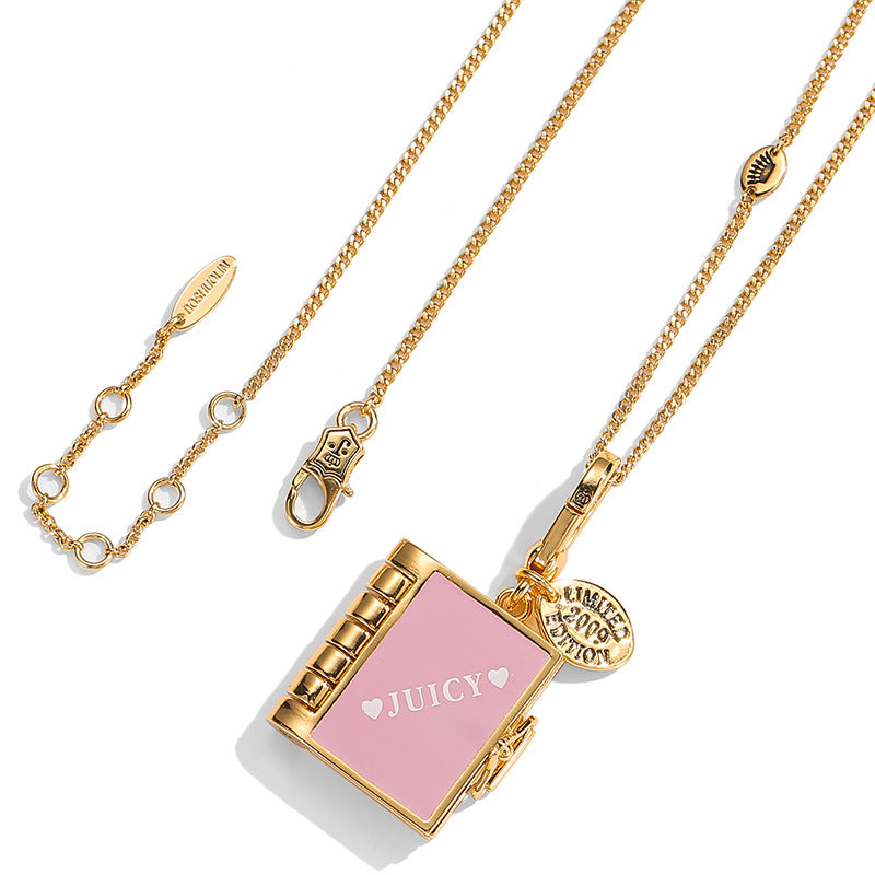 Openable Pink Book Pendant