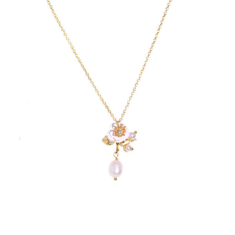 Rose Necklace - One White Rose