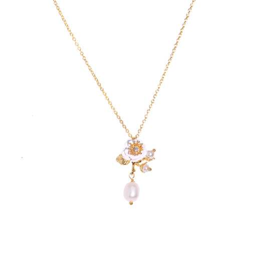 Rose Necklace - One White Rose