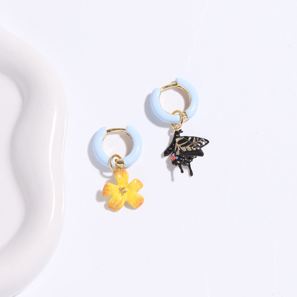 Butterfly with Yellow Jasmine Earring