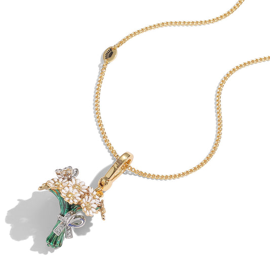 Daisy and butterfly bouquet pendant