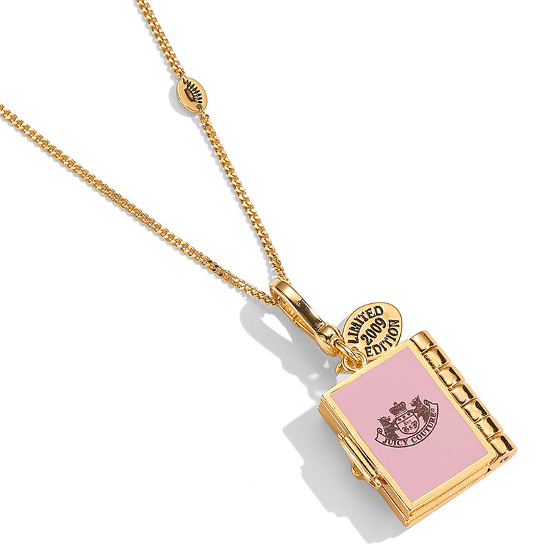 Openable Pink Book Pendant