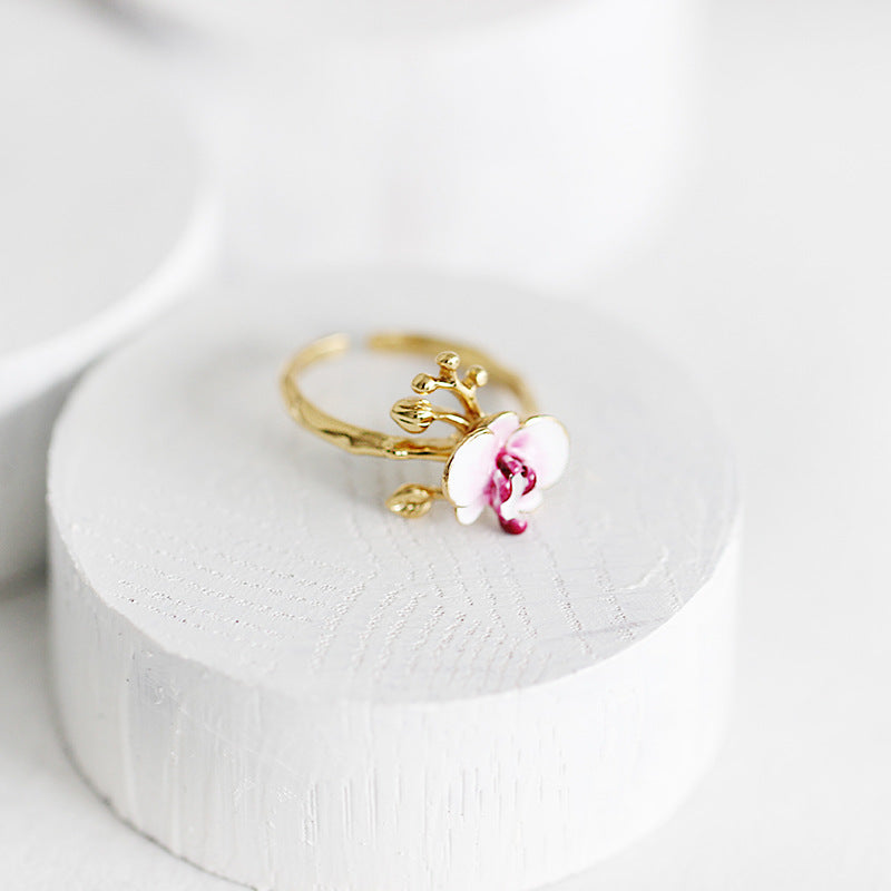 Hand Painted Phalaenopsis Ring