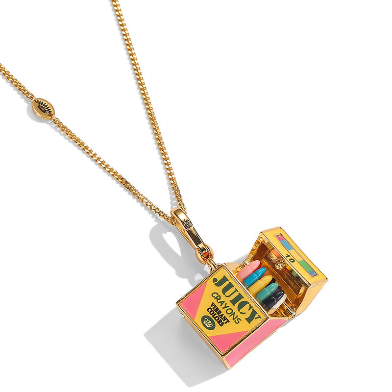 Colored crayon box pendant