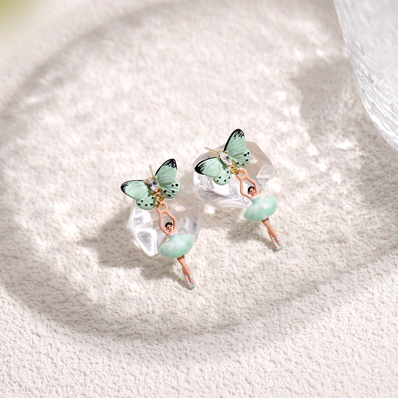 Ballet Girl with Butterfly Earring