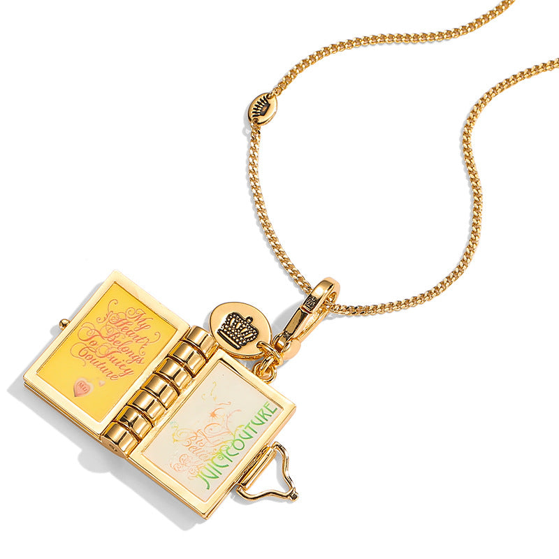 Openable Pink Book Pendant