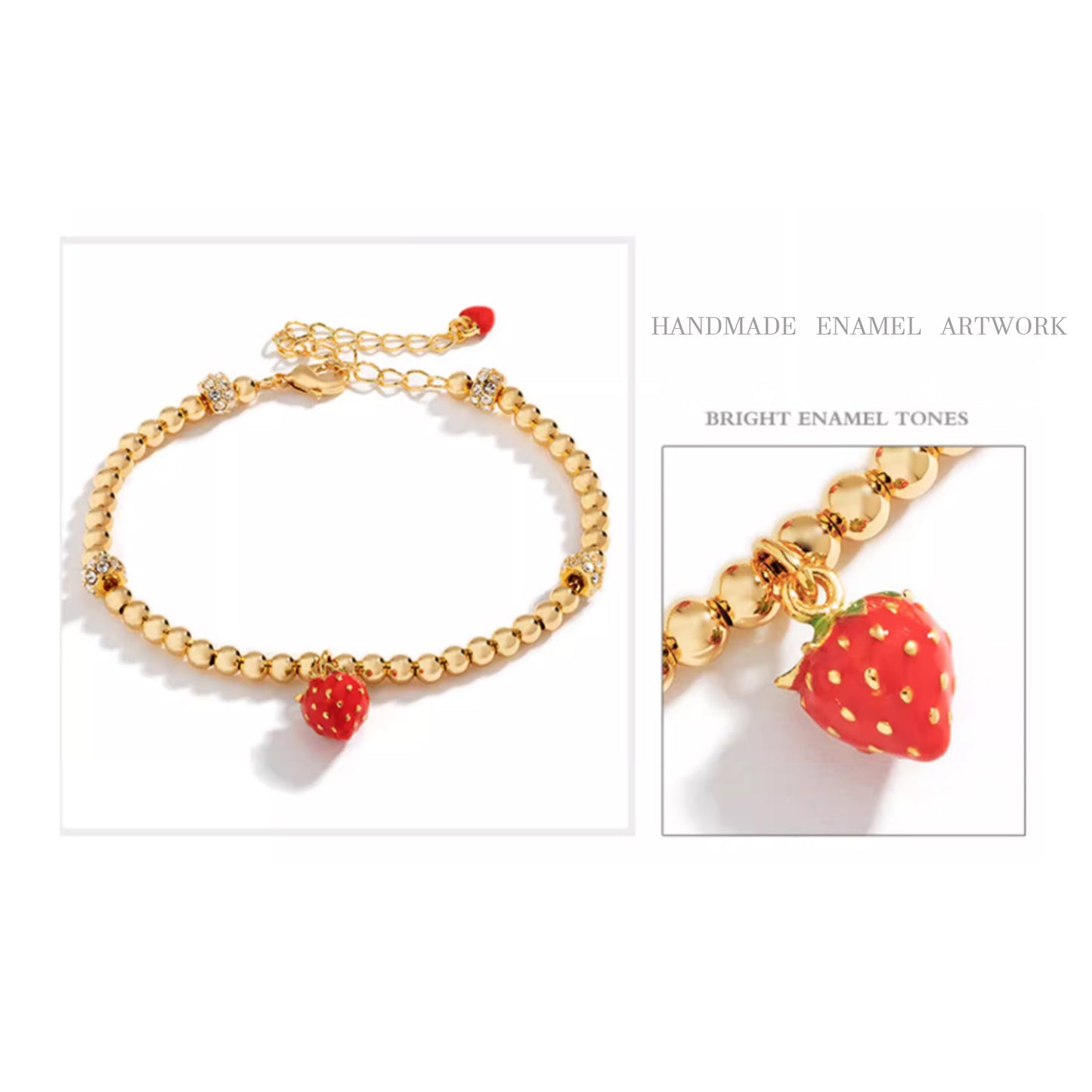 Enameled fruit bracelet various options