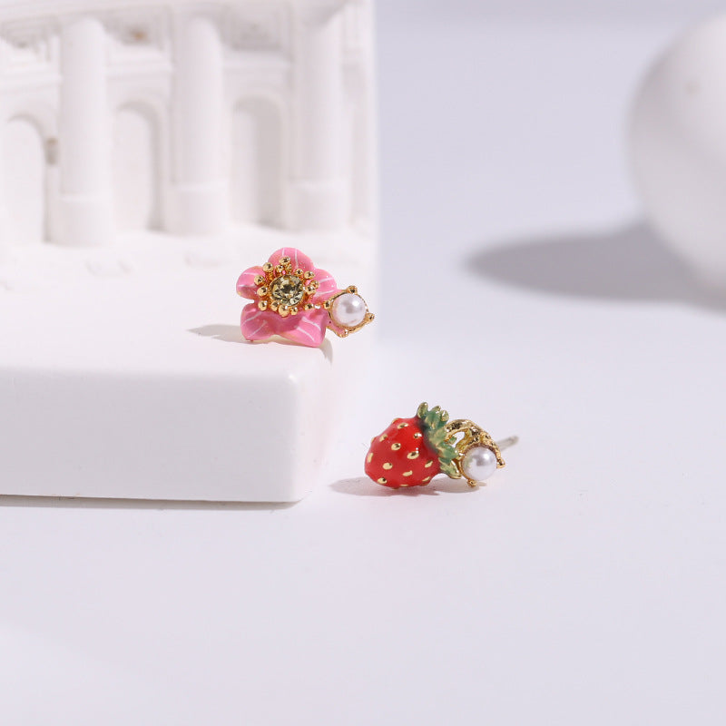 Strawberry and Flower Earring