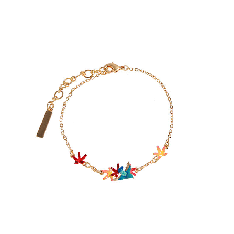 Gradient Maple Leaf with Bird Bracelet