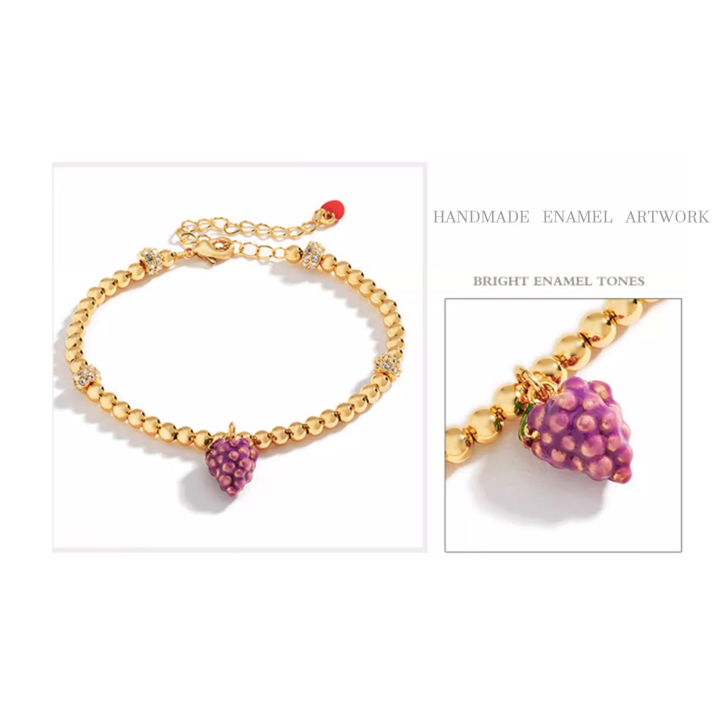 Enameled fruit bracelet various options